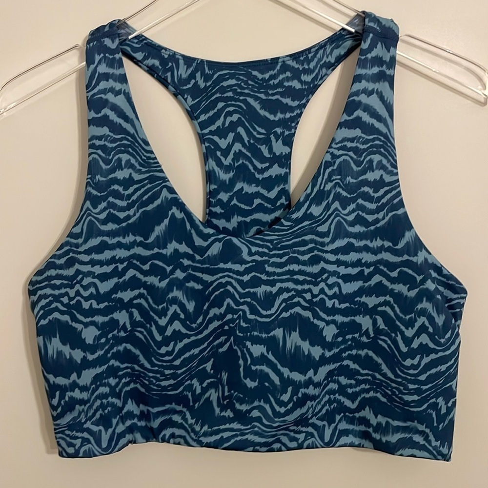 Z by Zella Blue Zebra Print Sports Bra Size Large